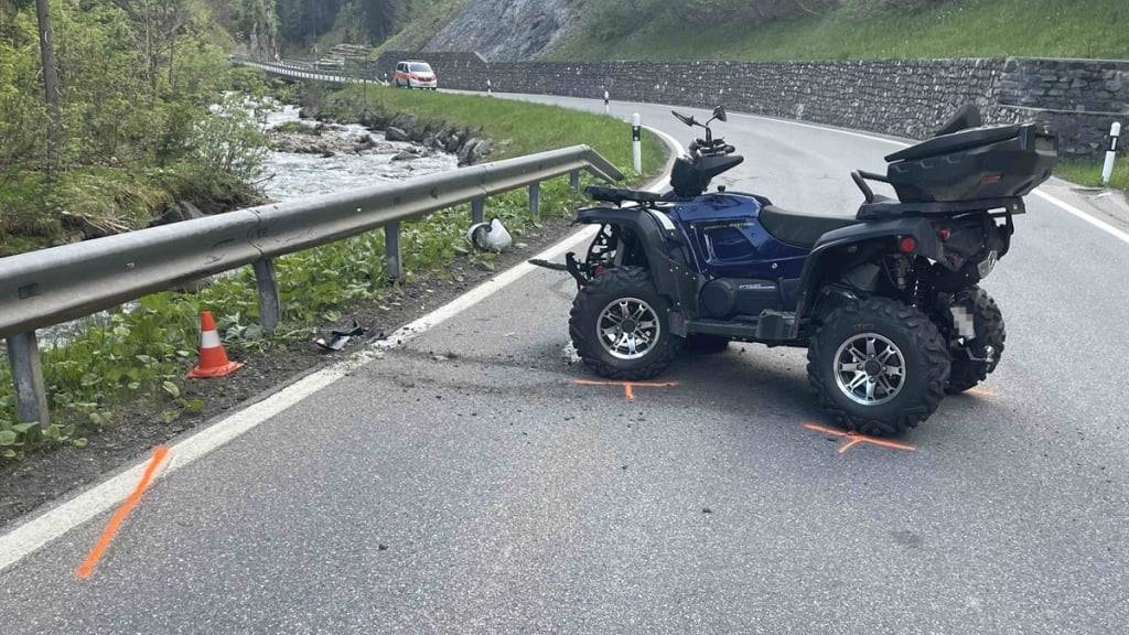 Das Quad musste nach dem Unfall abgeschleppt werden.