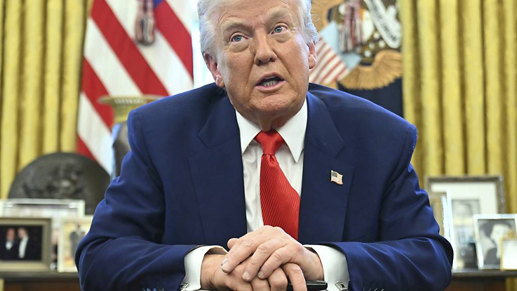 US-Präsident Donald Trump spricht im Oval Office des Weißen Hauses. Foto: Uncredited/Pool/AP/dpa