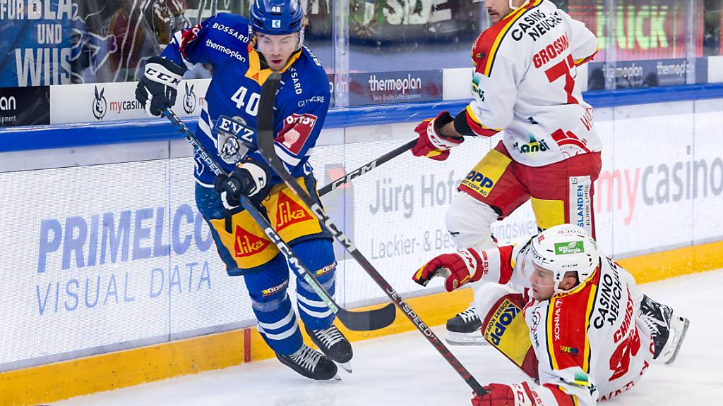 Die Bieler am Boden, der EV Zug obenauf: Der Playoff-Finalist der letzten Saison unterlag beim Meister der Jahre 2021 und 2022 2:5