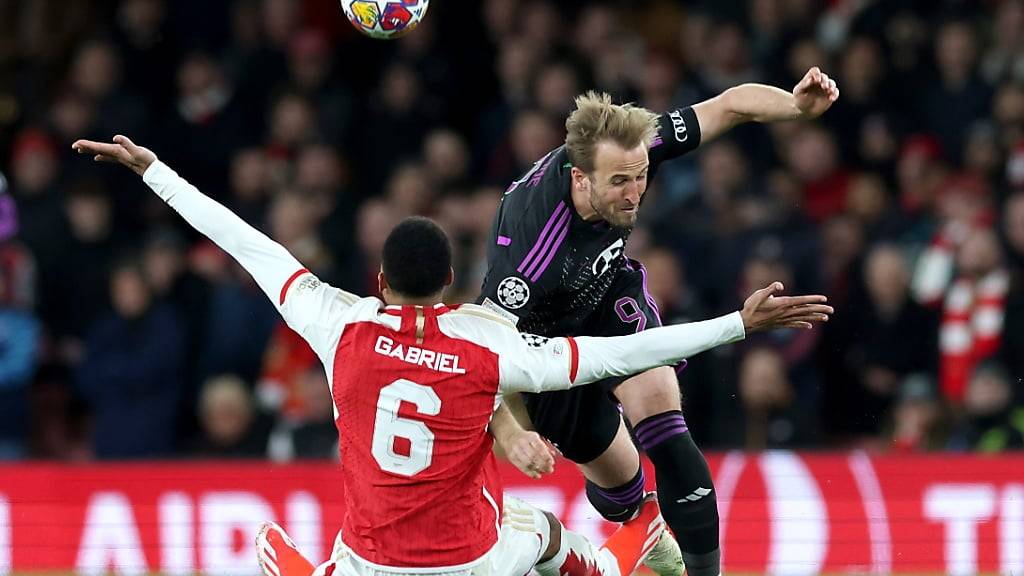 Harry Kane, Stürmer von Bayern München, blickt dem nächsten Duell mit Arsenal entgegen