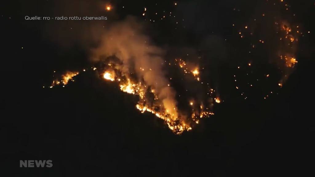 Waldbrand im Oberwallis