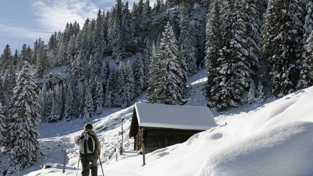 Neu können Touren mit den Schneesportkarten von swisstopo online geplant werden. (KEYSTONE/Arno Balzarini)