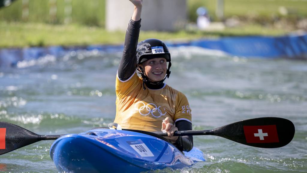 Alena Marx (hier bei den Olympischen Spielen 2024 in Paris) ist Weltmeisterin im Kajak-Cross