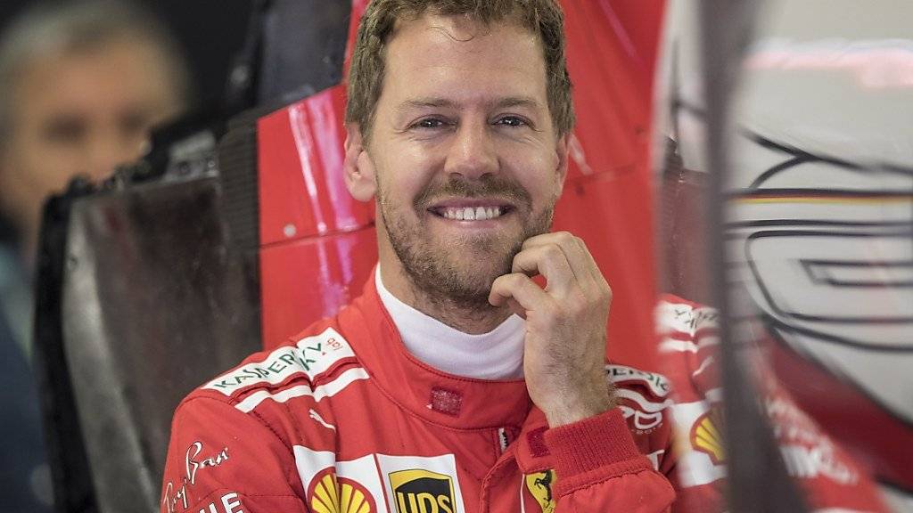 Sebastian Vettel hat nach seiner Tagesbestzeit gut lachen