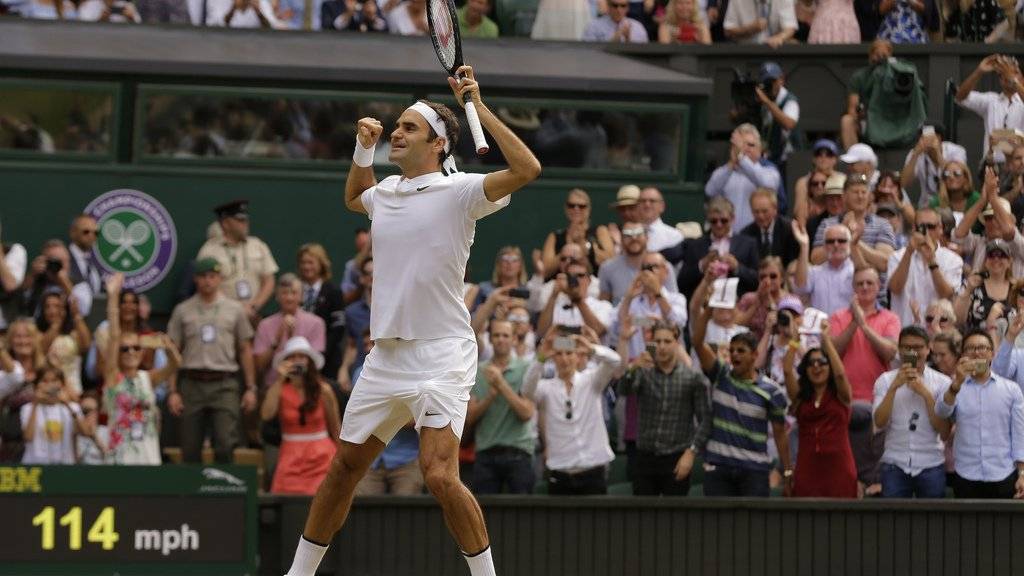 Roger Federer gewinnt zum achten Mal in Wimbledon.