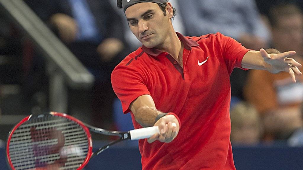 Roger Federer - im Bild während des Finals im Vorjahr - spielt in der 1. Runde von Basel gegen Michail Kukuschkin