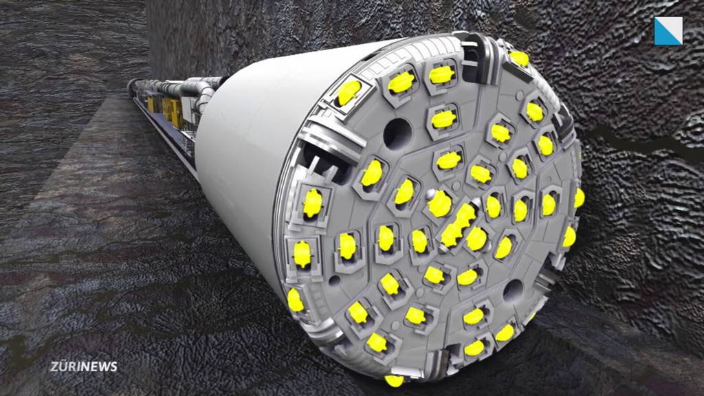 Entlastungsstollen Sihl-Zürichsee: Tunnelbohrmaschine in Aktion