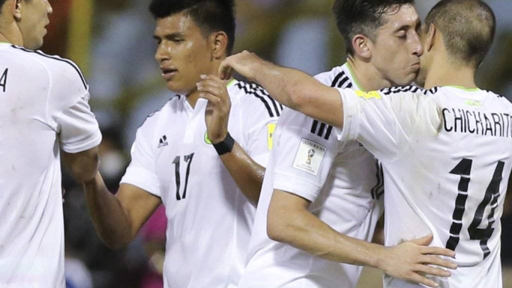 Die mexikanischen Spieler bejubeln die WM-Qualifikation