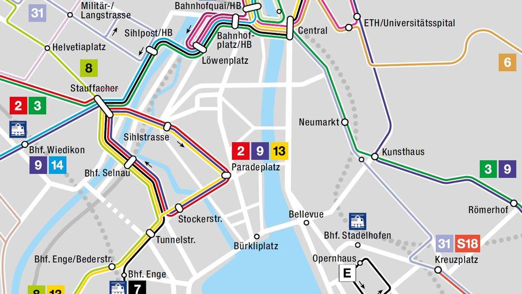 Verschiedene Tramlinien werden umgeleitet. 