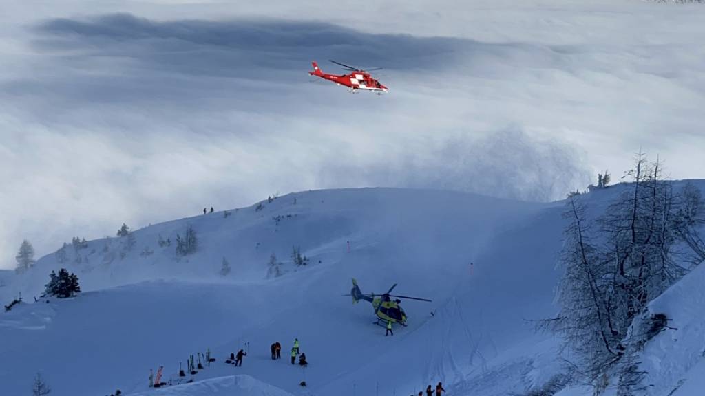 An der Suchaktion im Skigebiet Pizol sind zwei Helikopter beteiligt gewesen.