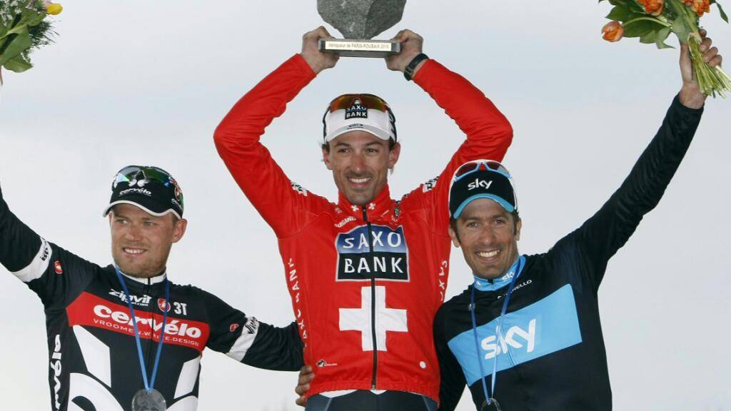 Der Berner Fabian Cancellara (Mitte) gewann den Rad-Klassiker dreimal, hier bei seinem zweiten Sieg im Jahr 2010