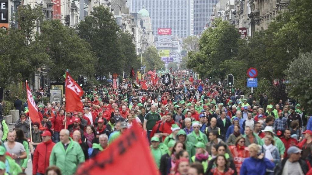 Der Demonstrationszug am Donnerstag in Brüssel.