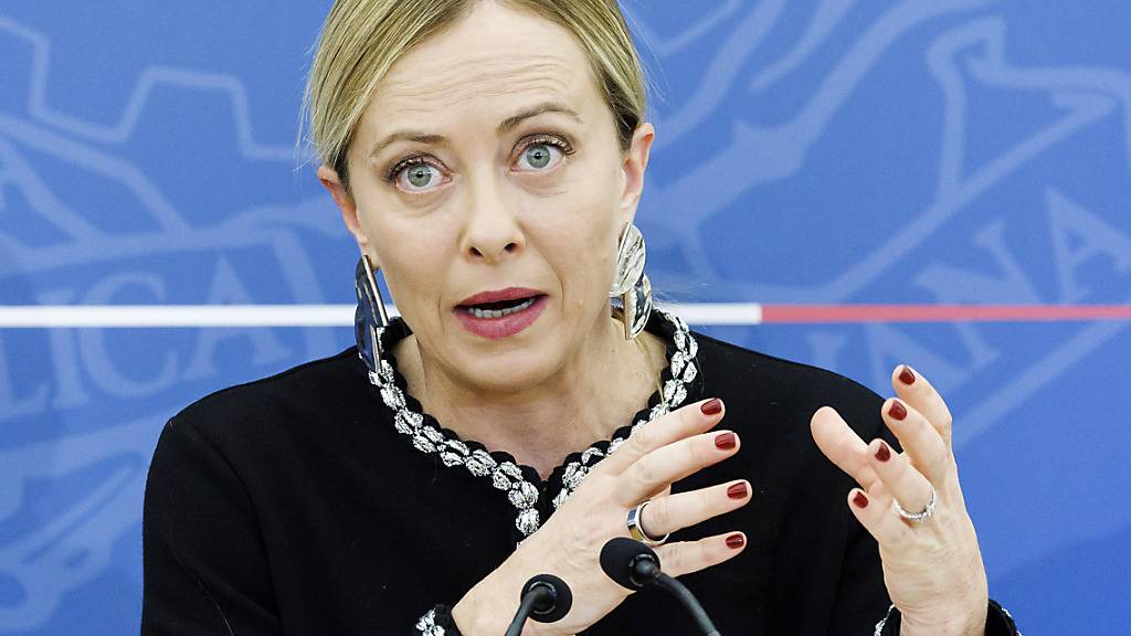 Giorgia Meloni (Fratelli d'Italia), Ministerpräsidentin von Italien. Foto: Roberto Monaldo/LaPresse/AP/dpa