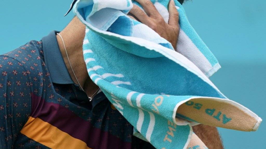 Wieder grosses Pech: Juan Martin Del Potro verletzte sich beim Turnier in Queen's erneut schwer am Knie