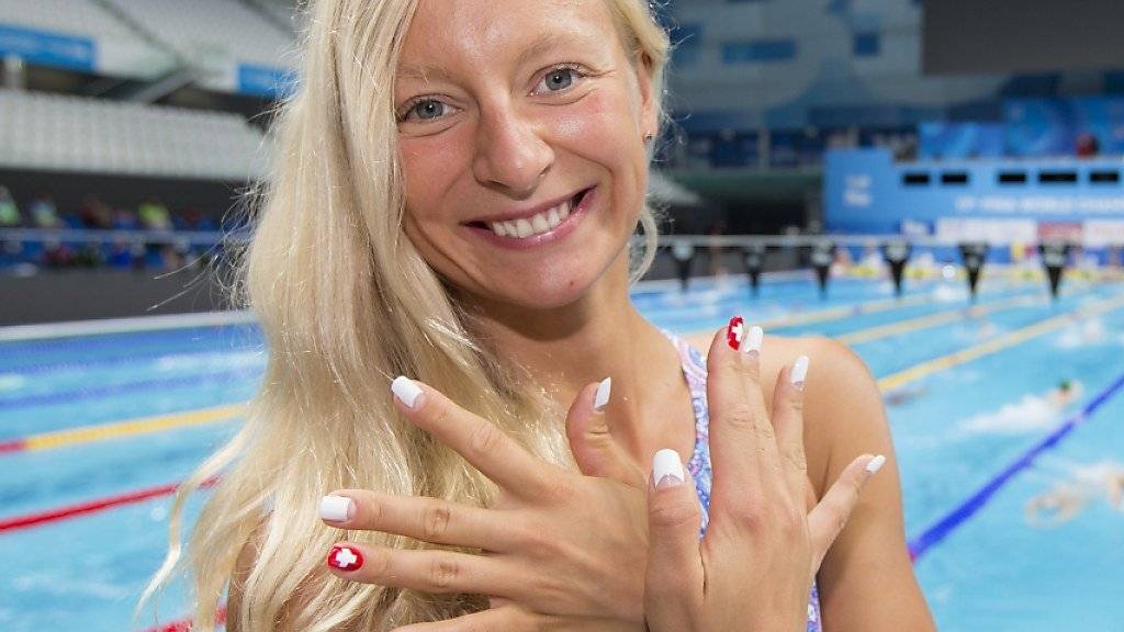 Maria Ugolkova vor ihrem ersten WM-Einsatz im 50-m-Becken in Budapest