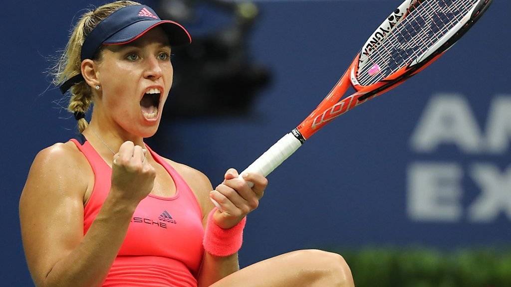 Jubel nach hartem Kampf: Angelique Kerber triumphierte nach einem Dreisatz-Sieg im Final gegen Karolina Pliskova erstmals am US Open