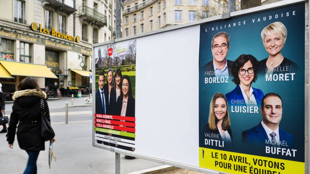 Zwei Blöcke mit je vier Kandidaten stehen sich im zweiten Wahlgang der Waadtländer Staatsratswahlen gegenüber. Christelle Luisier (FDP) ist bereits gewählt.