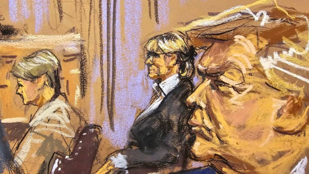 ARCHIV - Der ehemalige US-Präsident Donald Trump (r-l) und E. Jean Carroll  hören während der Plädoyers der Verteidigung vor dem Bundesgericht in Manhattan zu. Foto: Jane Rosenberg/AP/dpa