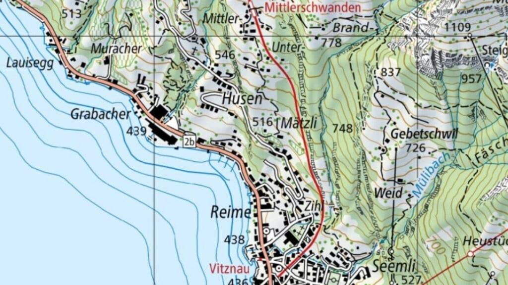 Das Gebiet Schwanden liegt nördlich des Dorfes Vitznau an der Rigi.
