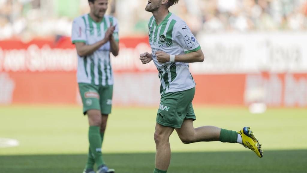 Lukas Daschner jubelt auch nächste Saison im Dress des FC St. Gallen