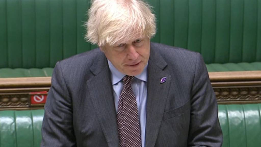 Boris Johnson, Premierminister von Großbritannien, spricht im britischen Unterhaus während der Prime Minister's Questions. Foto: House Of Commons/PA Wire/dpa - ACHTUNG: Nur zur redaktionellen Verwendung und nur mit vollständiger Nennung des vorstehenden Credits
