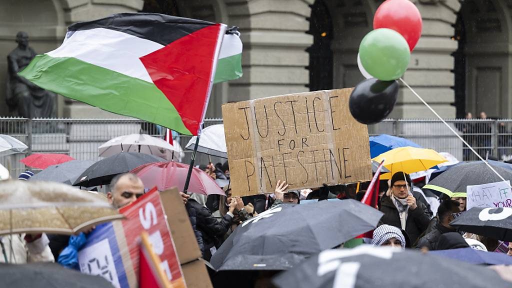 Eine propalästinensische Demonstration in Bern: «Baba News» ist durch seine Berichterstattung zum Nahostkonflikt in die Kritik geraten. (Archivaufnahme)