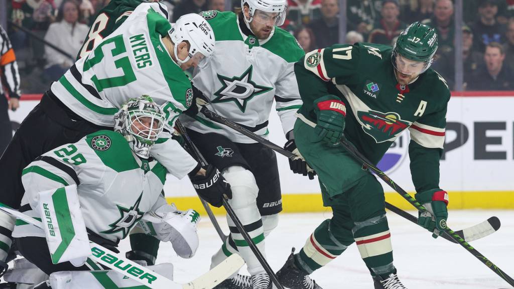 Die Dallas Stars mit Lian Bichsel (Mitte) unterliegen Minnesota Wild in Spiel 5