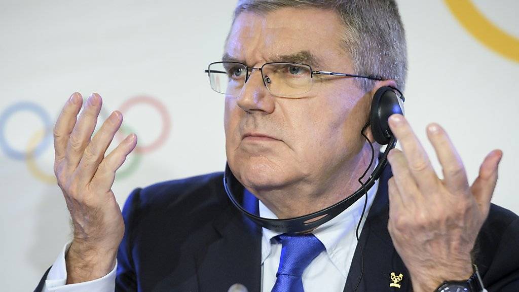 IOC-Präsident Thomas Bach bei der Bekanntgabe des Entscheides im «Fall Russland».