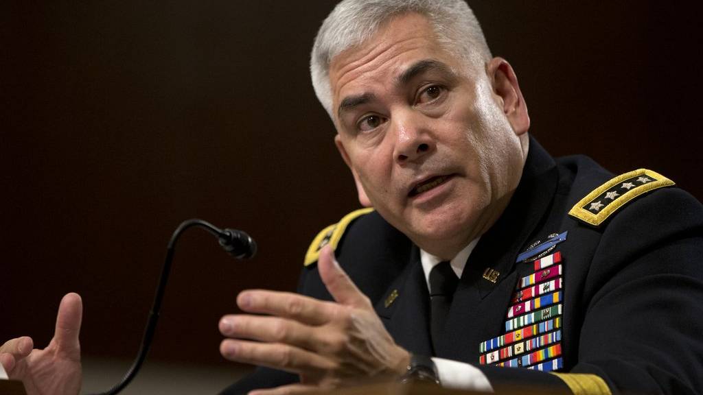 General John Campbell redet vor dem Senatsausschuss über die Situation in Afghanistan. (AP Photo/Carolyn Kaster/KEYSTONE)