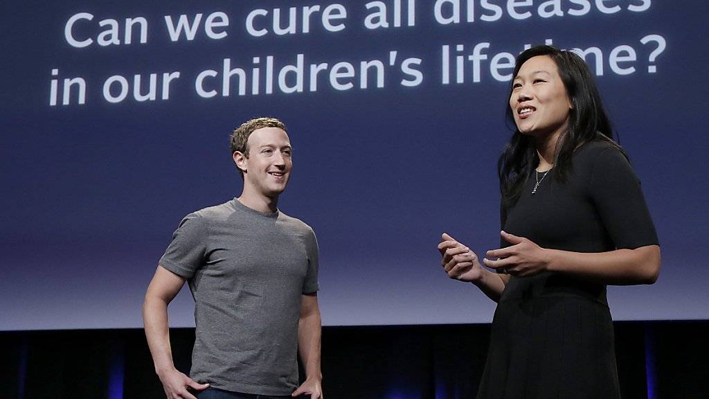 Zuckerberg und Chan kündigen ihr Forschungsprojekt an.