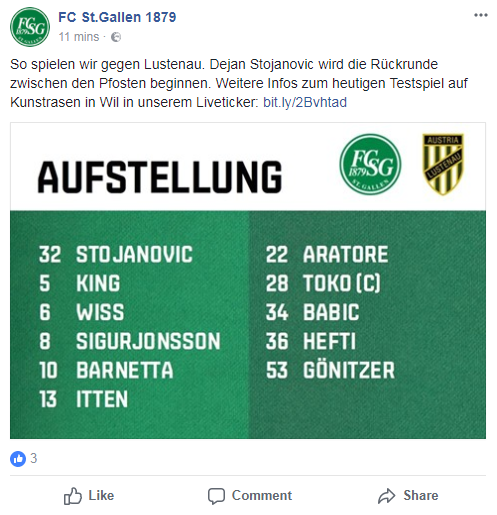 Dieser Facebook-Post wurde mittlerweile angepasst. (Screenshot: Facebook/FC St.Gallen 1879)