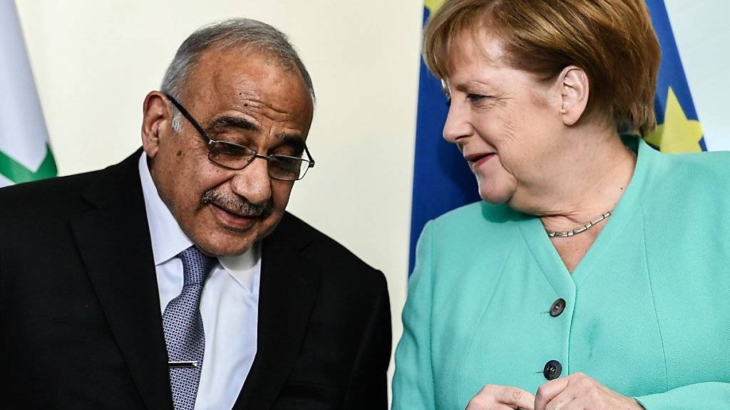 Der irakische Regierungschef Adel Abdel Mahdi bei Kanzlerin Angela Merkel in Berlin.