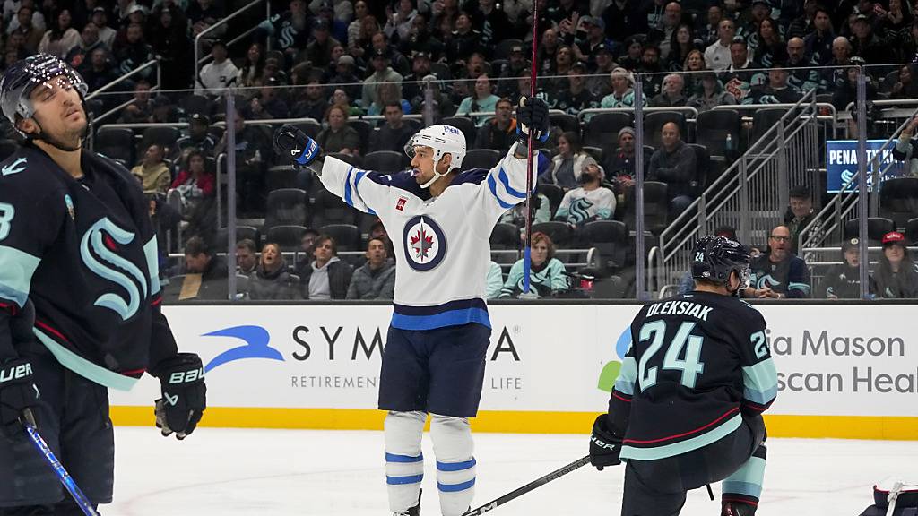 Nino Niederreiter kann in Seattle zwei Tore bejubeln und bleibt mit den Winnipeg Jets auf der Siegerstrasse