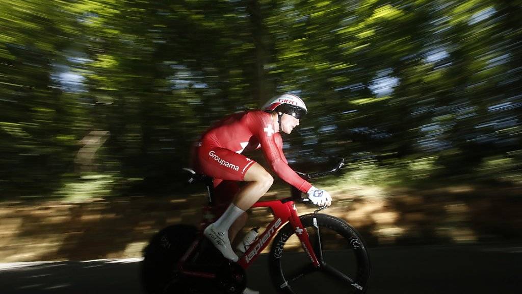 Der Thurgauer Stefan Küng vom französischen Team Groupama-FDJ auf den 27,2 km in Pau im Einsatz