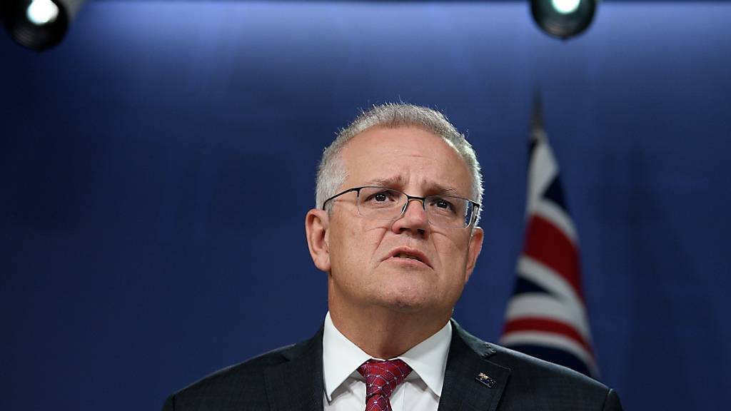 Prime Minister Scott Morrison addresses media during a press conference in Sydney, Tuesday, April 27, 2021. (AAP Image/Dan Himbrechts) NO ARCHIVING