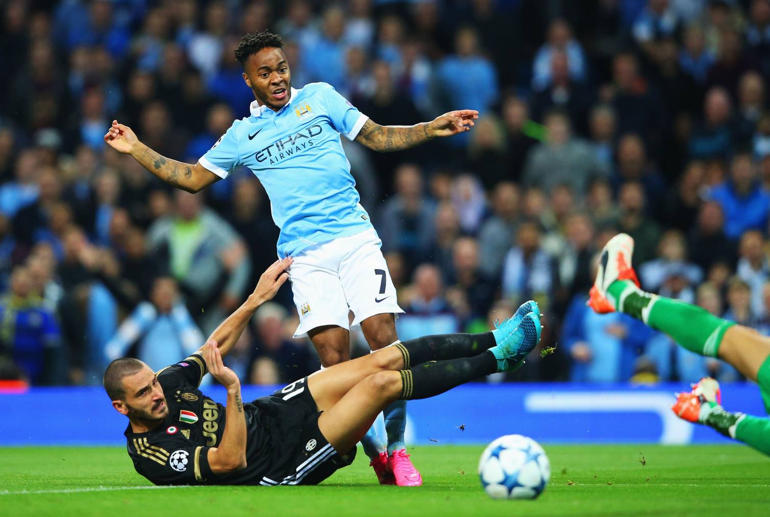 during the  UEFA Champions League Group D match between Manchester City FC and Juventus at the Etihad Stadium on September 15, 2015 in Manchester, United Kingdom.