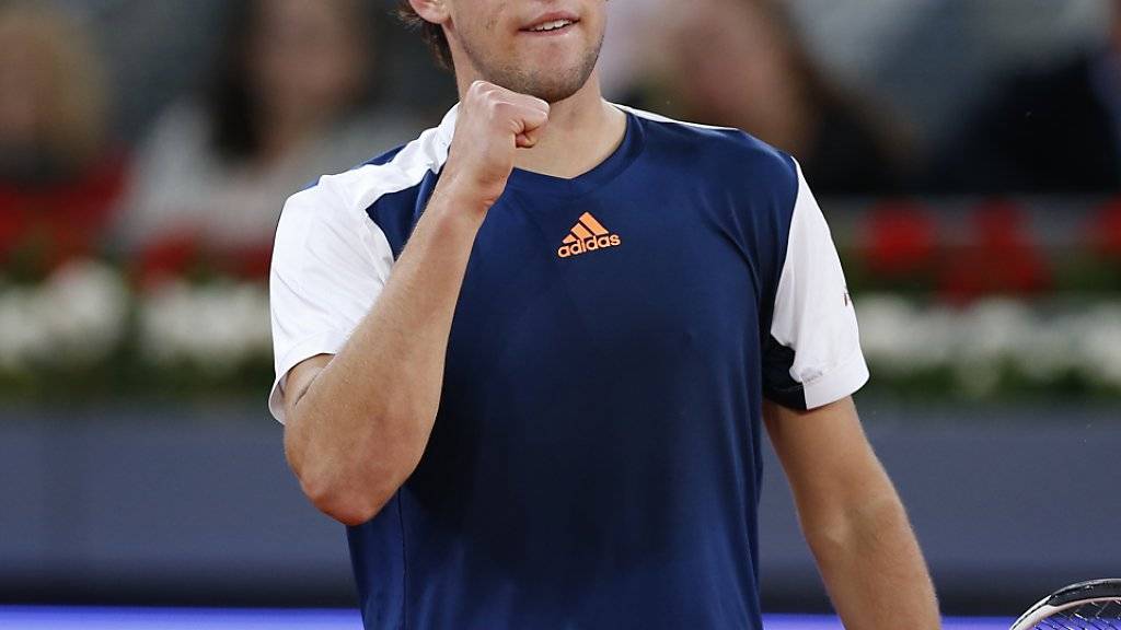 Dominic Thiem ballt die Faust nach seinem Finaleinzug beim Masters-1000-Turnier von Madrid