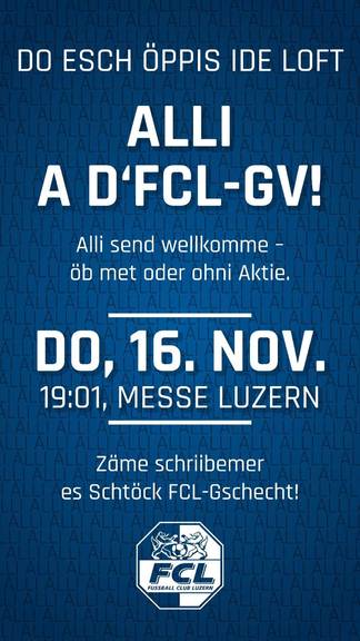 Die Einladung des FC Luzern an die GV der FC Luzern-Innerschweiz AG.