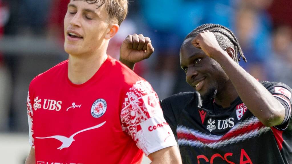 Josias Lukembila bejubelt hinter dem Winterthurer das 3:1