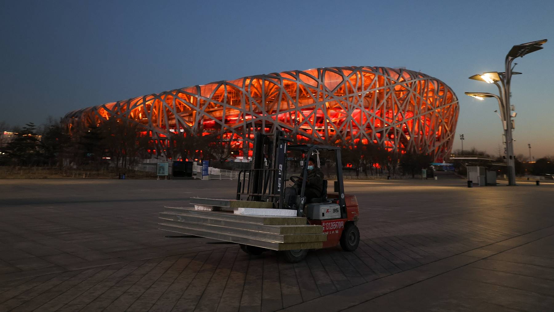 Olympische Spiele Peking Olympia 2022 Olympiastadion Vorbereitungen China