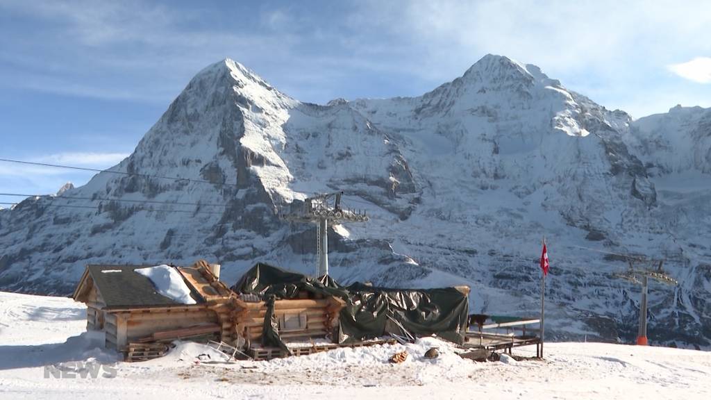 Nach Sturm auf dem Lauberhorn: Startbar erhält provisorisches Flachdach