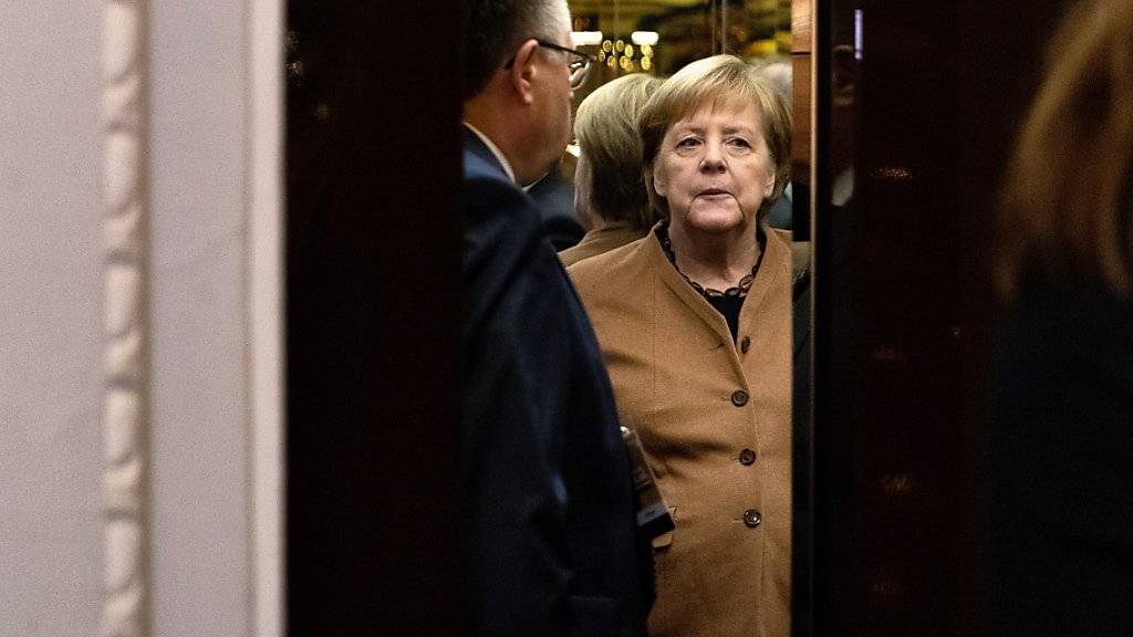 Die deutsche Bundeskanzlerin Angela Merkel bei ihrer Ankunft zum CDU-Parteitag.