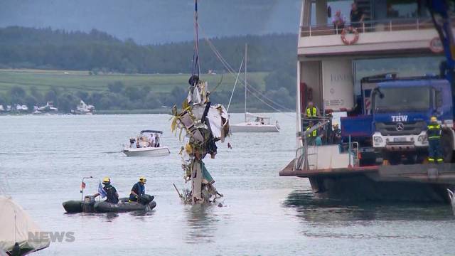 Flugzeugabsturz: Bergungsarbeiten am Bodensee