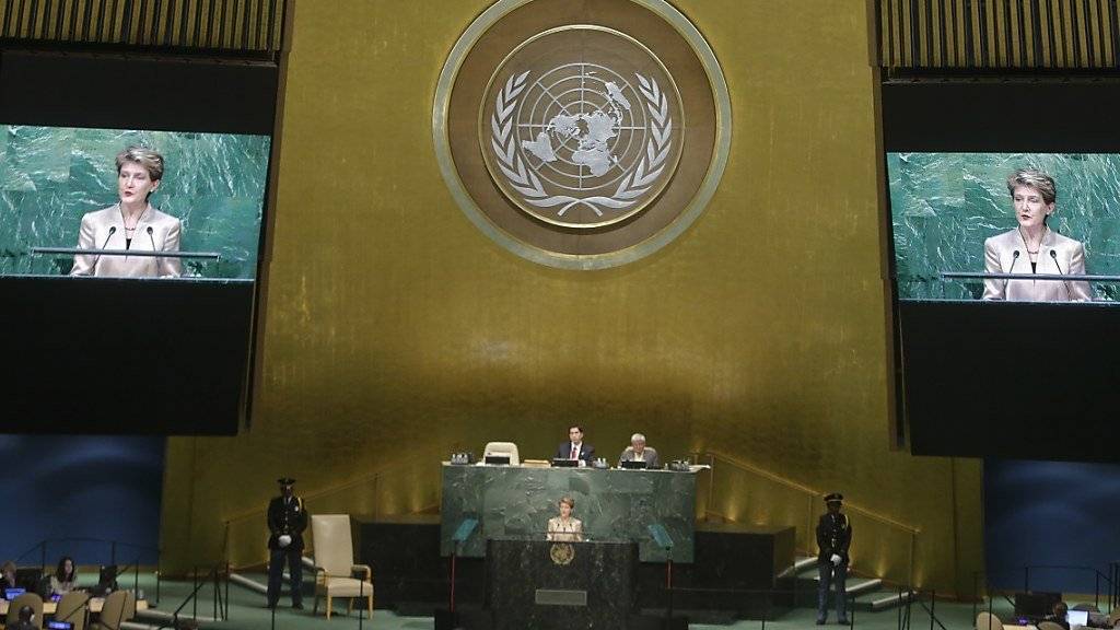 Gemeinsam Lösungen suchen: Bundespräsidentin Simonetta Sommaruga spricht vor der 70. UNO-Vollversammlung