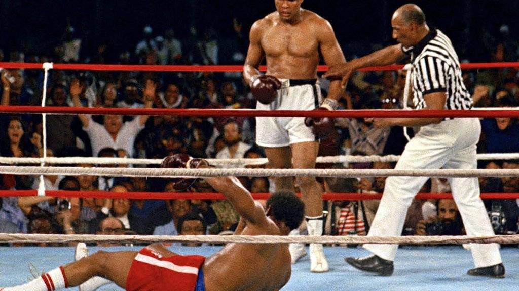 Muhammad Ali bezwang George Foreman im «Rumble in the Jungle» 1974 in Kinshasa