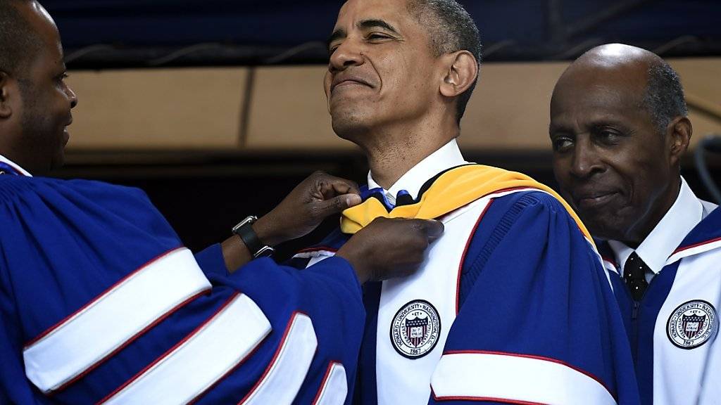 Ehrendoktorwürde für den US-Präsidenten: Barack Obama wird an der Howard-Universität in Washington geehrt.