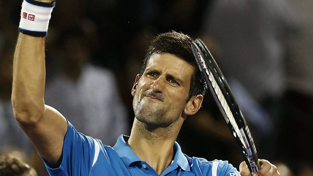 Novak Djokovic setzt seinen Siegeszug in Miami fort. Gegen den Tschechen Tomas Berdych feiert die serbische Weltnummer 1 den 24. Sieg im 25. Spiel des Jahres
