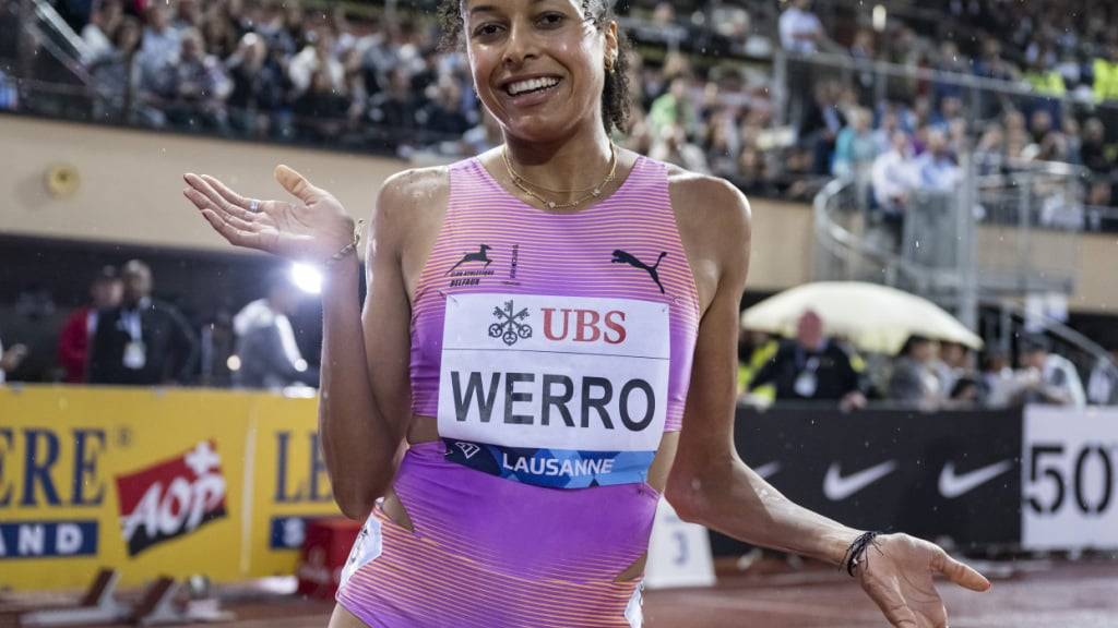 Die Freiburger 800-m-Läuferin Audrey Werro nach ihrem ersten Podestplatz in der Diamond League