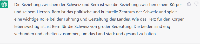 So ist die Beziehung zwischen Bern und der Schweiz...