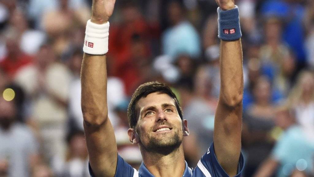 Erleichtert nach seinem Sieg gegen Tomas Berdych in Toronto: Novak Djokovic